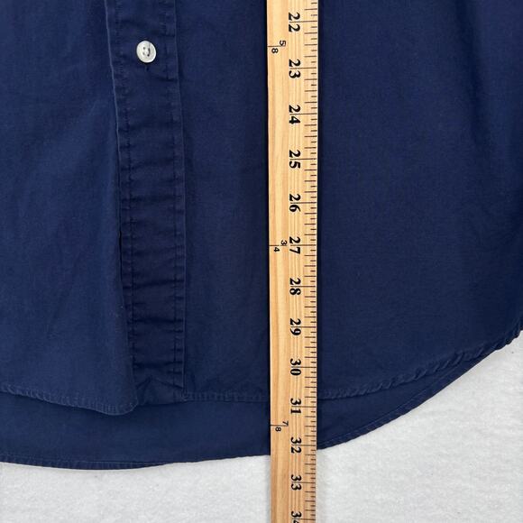 Ralph Lauren Blake Shirt Mens L Navy Blue Button Down Short Sleeve 100% Cotton - Picture 7 of 7